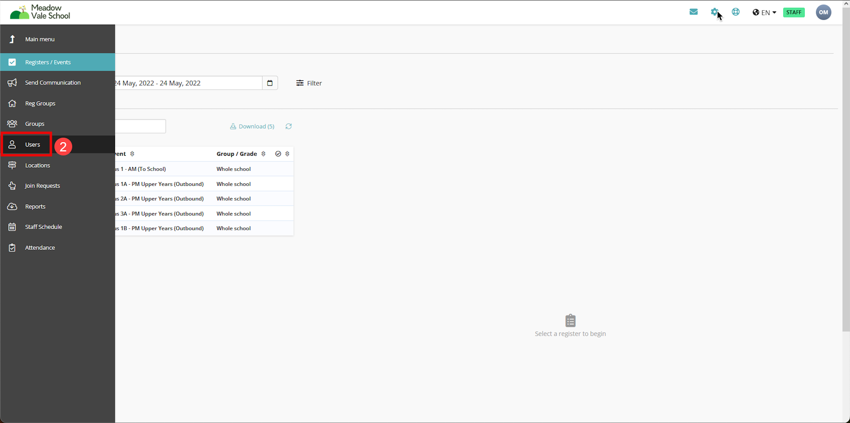 Captura de pantalla: Si un antiguo alumno ha dejado su organización y desea eliminarlo de SchoolsBuddy