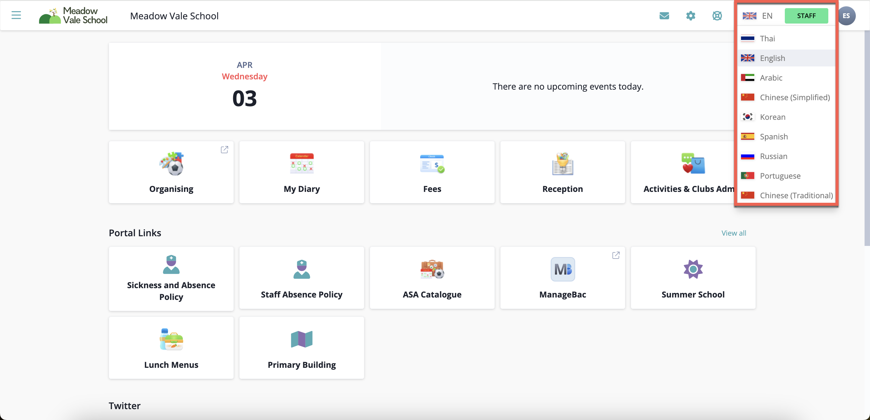 Captura de pantalla: Nuestras aplicaciones móviles mostrarán automáticamente el idioma utilizado en la configuración de tu teléfono (si está disponible).
