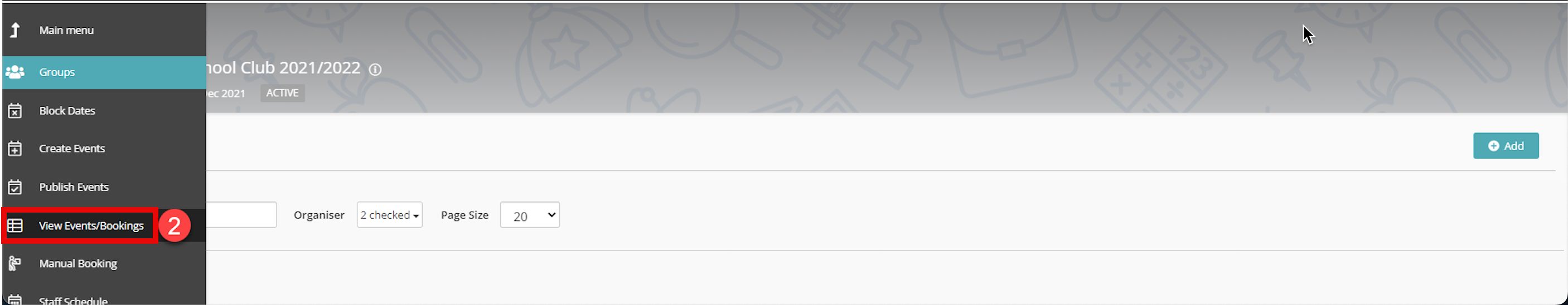 Captura de pantalla: Si solo necesita que se extienda el registro para un evento o una serie de eventos para un grupo en particular,