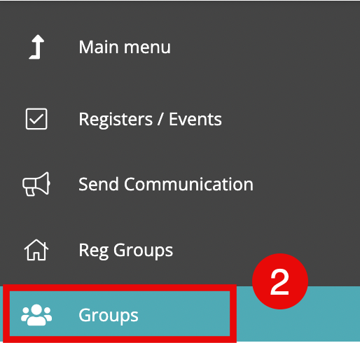 Captura de pantalla: Utilice los filtros para encontrar el grupo correcto.