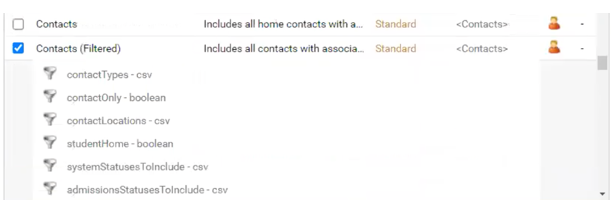 Captura de pantalla: Consulte la nota importante a continuación sobre la regla de importación de contactos de SchoolsBuddy.