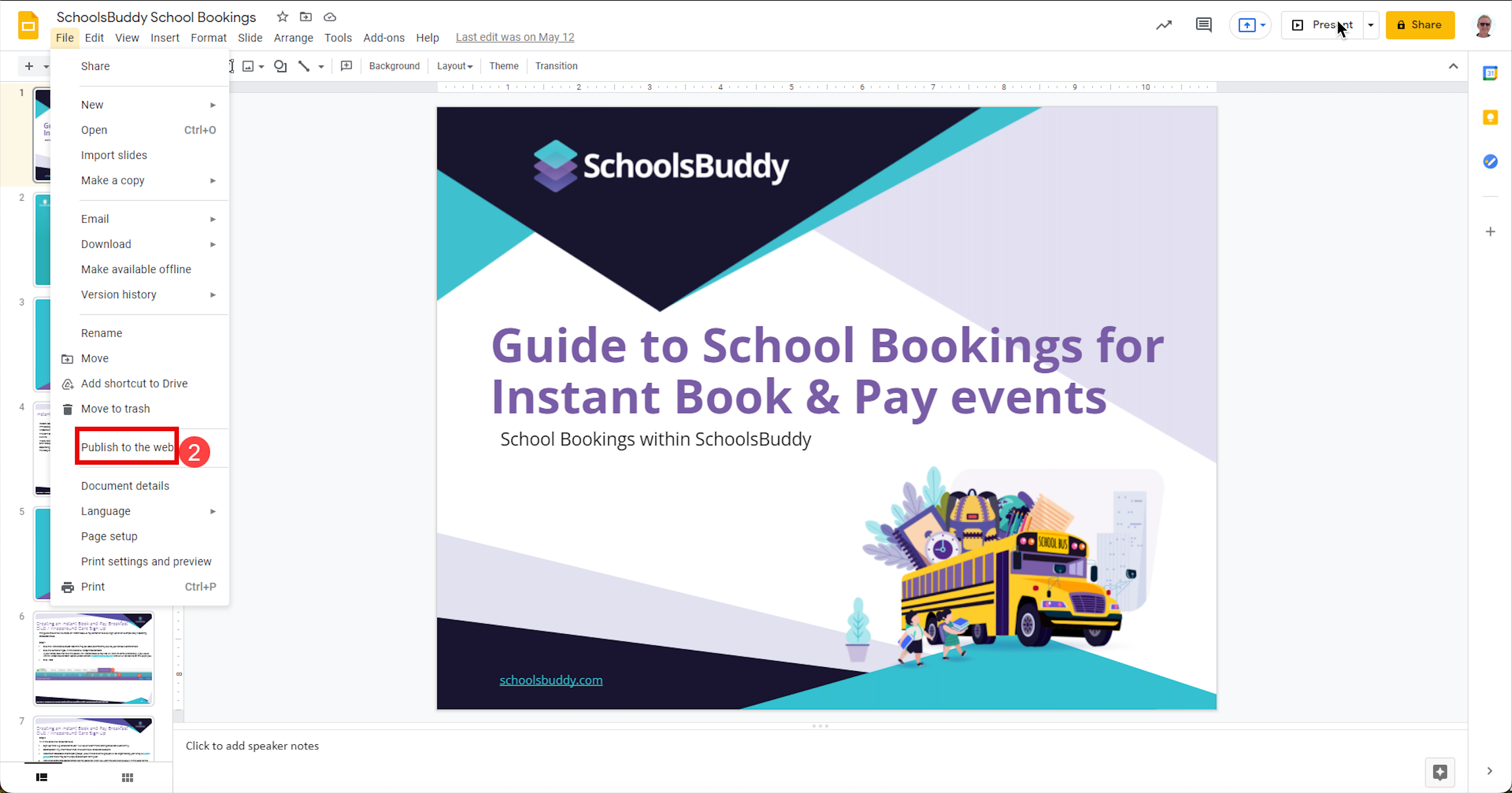 Captura de pantalla: Abra el documento en Google Slides/Docs/Sheets