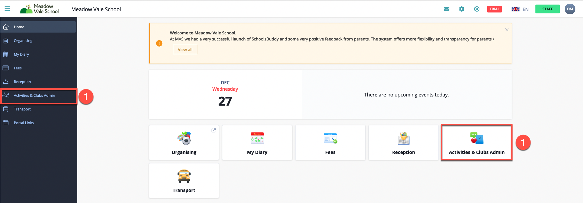 Captura de pantalla: Una vez que todos los eventos en un contenedor hayan finalizado, puede archivar el contenedor. Esto también archivará todos los grupos.